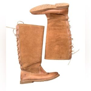 Frye Celia Lace Up Shearling Lined Boots size 7